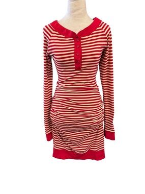 Betsey Johnson Archive Label  Striped Bustle Dress Size M
